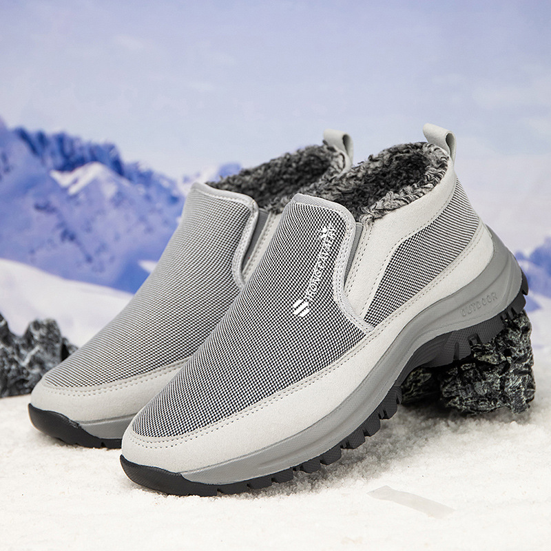 🔥On This Week Sale 70% OFF🔥 Men's Slip-On Snow Boots - Casual Solid Color, All-Season Comfort with Warm Fleece Lining & Non-Slip Rubber Sole - W012