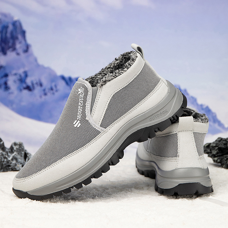 🔥On This Week Sale 70% OFF🔥 Men's Slip-On Snow Boots - Casual Solid Color, All-Season Comfort with Warm Fleece Lining & Non-Slip Rubber Sole - W012