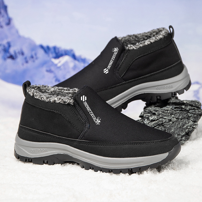 🔥On This Week Sale 70% OFF🔥 Men's Slip-On Snow Boots - Casual Solid Color, All-Season Comfort with Warm Fleece Lining & Non-Slip Rubber Sole - W012
