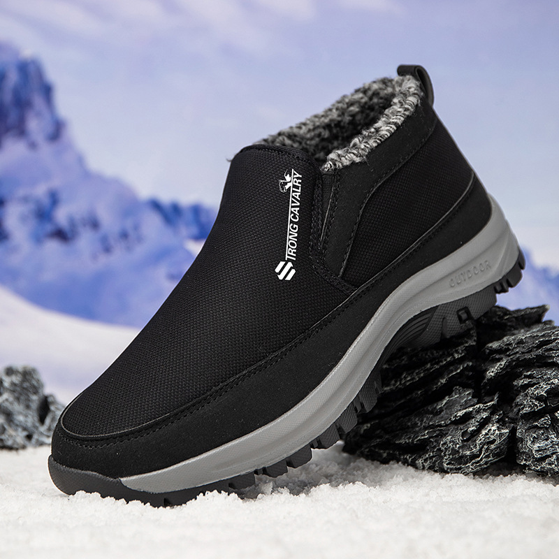🔥On This Week Sale 70% OFF🔥 Men's Slip-On Snow Boots - Casual Solid Color, All-Season Comfort with Warm Fleece Lining & Non-Slip Rubber Sole - W012