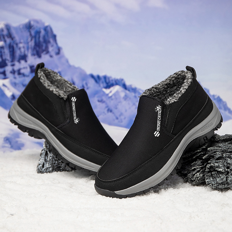 🔥On This Week Sale 70% OFF🔥 Men's Slip-On Snow Boots - Casual Solid Color, All-Season Comfort with Warm Fleece Lining & Non-Slip Rubber Sole - W012