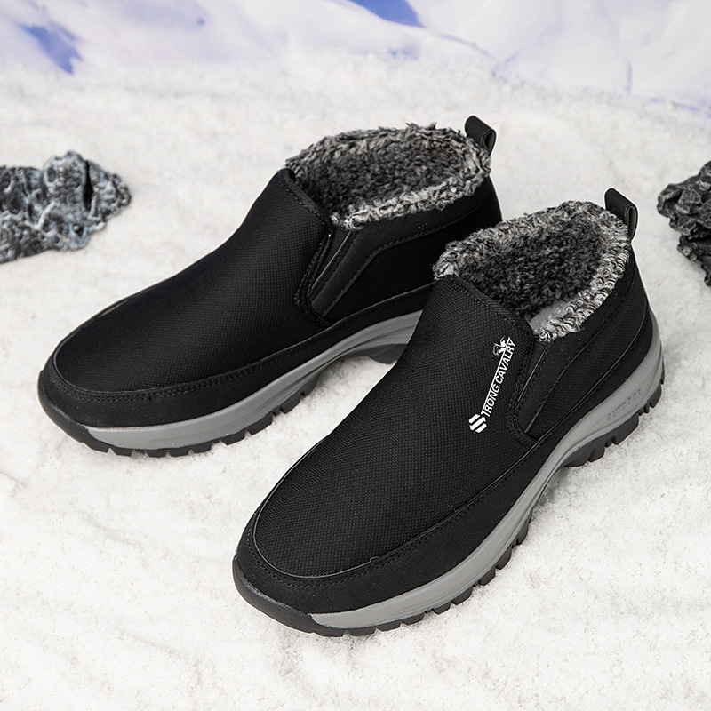 🔥On This Week Sale 70% OFF🔥 Men's Slip-On Snow Boots - Casual Solid Color, All-Season Comfort with Warm Fleece Lining & Non-Slip Rubber Sole - W012