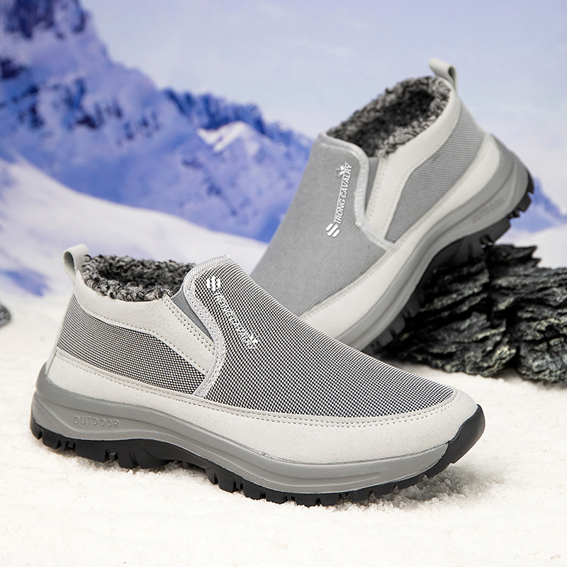 🔥On This Week Sale 70% OFF🔥 Men's Slip-On Snow Boots - Casual Solid Color, All-Season Comfort with Warm Fleece Lining & Non-Slip Rubber Sole - W012