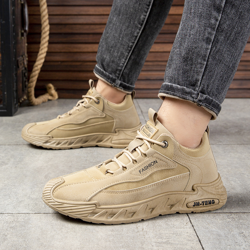 2024 new men's shoes spring and autumn new casual shoes fashion outdoor work shoes trendy retro low-top Martin shoes