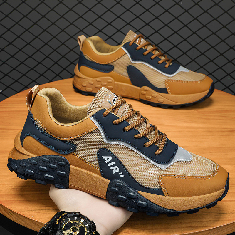 🔥On This Week Sale 70% OFF🔥 Mens' Stylish Color Block Platform Sneakers - Sneakers with Non Slip Sole, Shock Absorption, and Breathable Design for Outdoor Walking  - W013