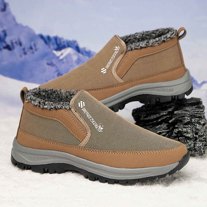 🔥On This Week Sale 70% OFF🔥 Men's Slip-On Snow Boots - Casual Solid Color, All-Season Comfort with Warm Fleece Lining & Non-Slip Rubber Sole - W012