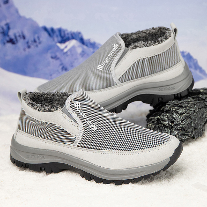 🔥On This Week Sale 70% OFF🔥 Men's Slip-On Snow Boots - Casual Solid Color, All-Season Comfort with Warm Fleece Lining & Non-Slip Rubber Sole - W012