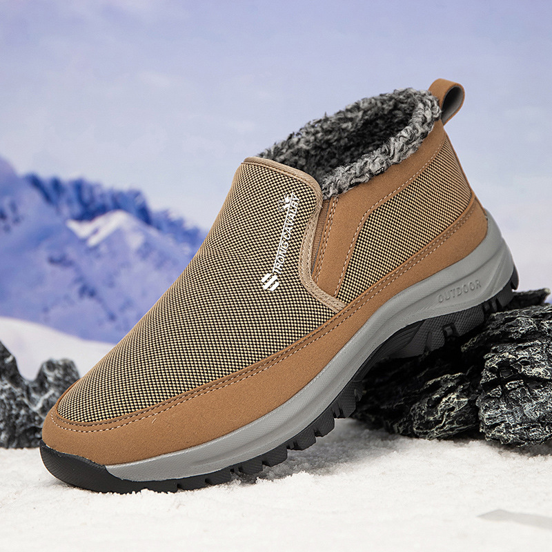 🔥On This Week Sale 70% OFF🔥 Men's Slip-On Snow Boots - Casual Solid Color, All-Season Comfort with Warm Fleece Lining & Non-Slip Rubber Sole - W012