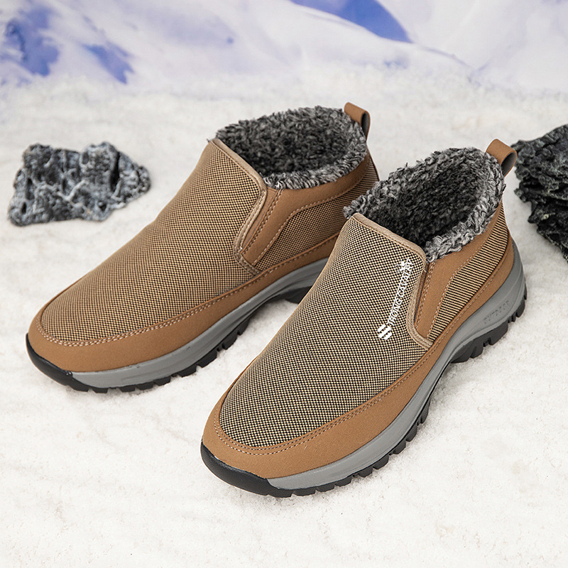 🔥On This Week Sale 70% OFF🔥 Men's Slip-On Snow Boots - Casual Solid Color, All-Season Comfort with Warm Fleece Lining & Non-Slip Rubber Sole - W012