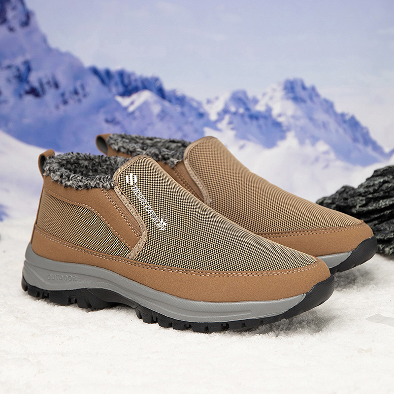 🔥On This Week Sale 70% OFF🔥 Men's Slip-On Snow Boots - Casual Solid Color, All-Season Comfort with Warm Fleece Lining & Non-Slip Rubber Sole - W012