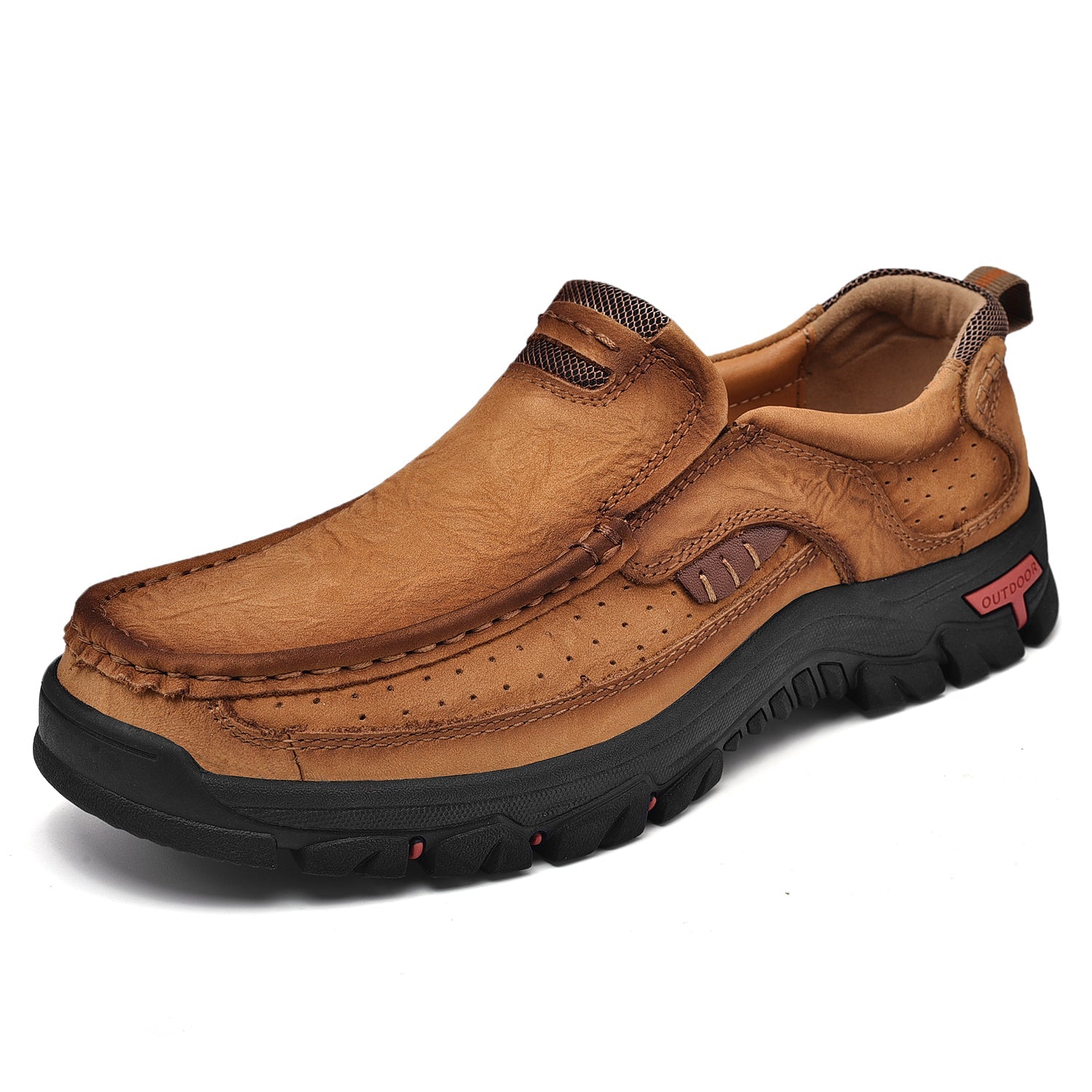 Men’s Casual Leather Shoes Breathable Loafers Lightweight Men Driving Shoes Slip On Fashion Boat Shoes Outdoor Non-Slip Comfort