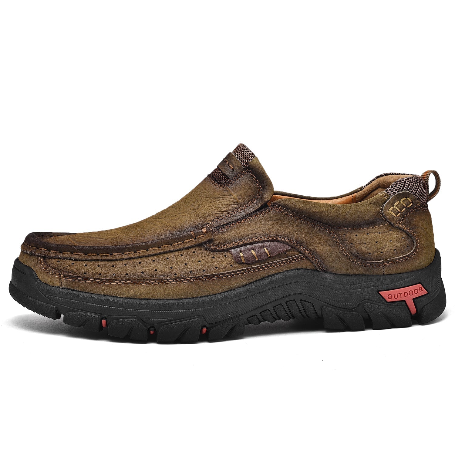 Men’s Casual Leather Shoes Breathable Loafers Lightweight Men Driving Shoes Slip On Fashion Boat Shoes Outdoor Non-Slip Comfort