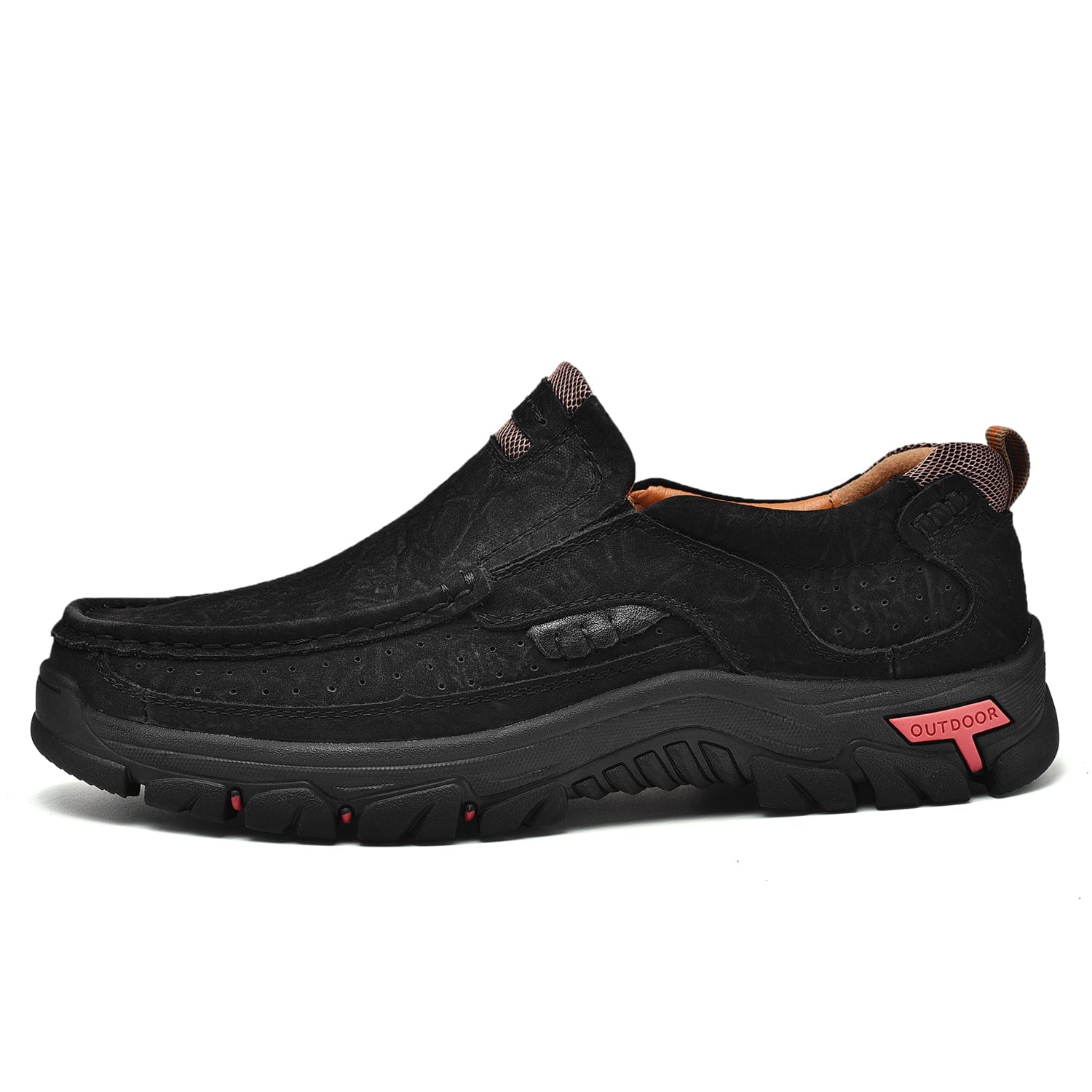 Men’s Casual Leather Shoes Breathable Loafers Lightweight Men Driving Shoes Slip On Fashion Boat Shoes Outdoor Non-Slip Comfort