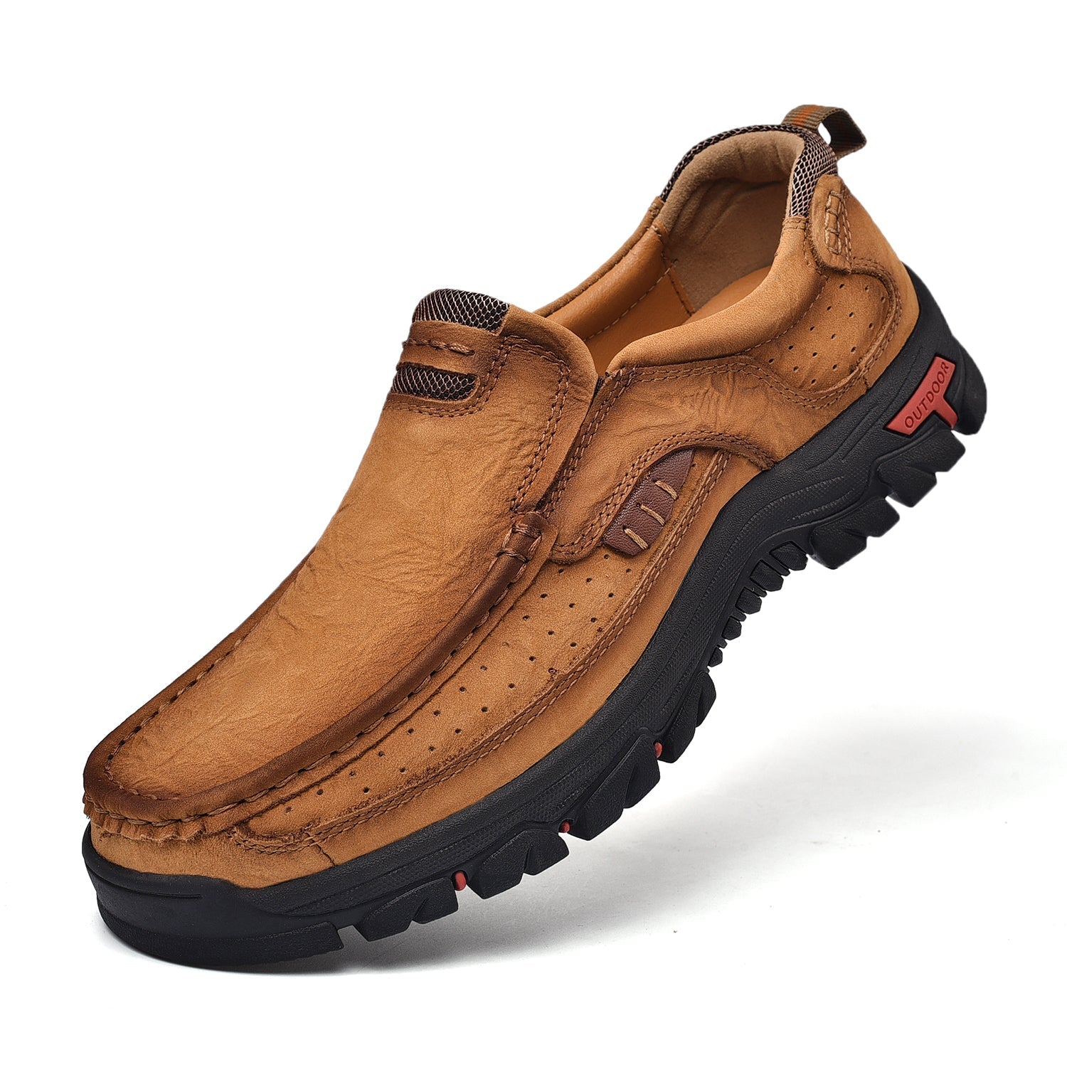 Men’s Casual Leather Shoes Breathable Loafers Lightweight Men Driving Shoes Slip On Fashion Boat Shoes Outdoor Non-Slip Comfort