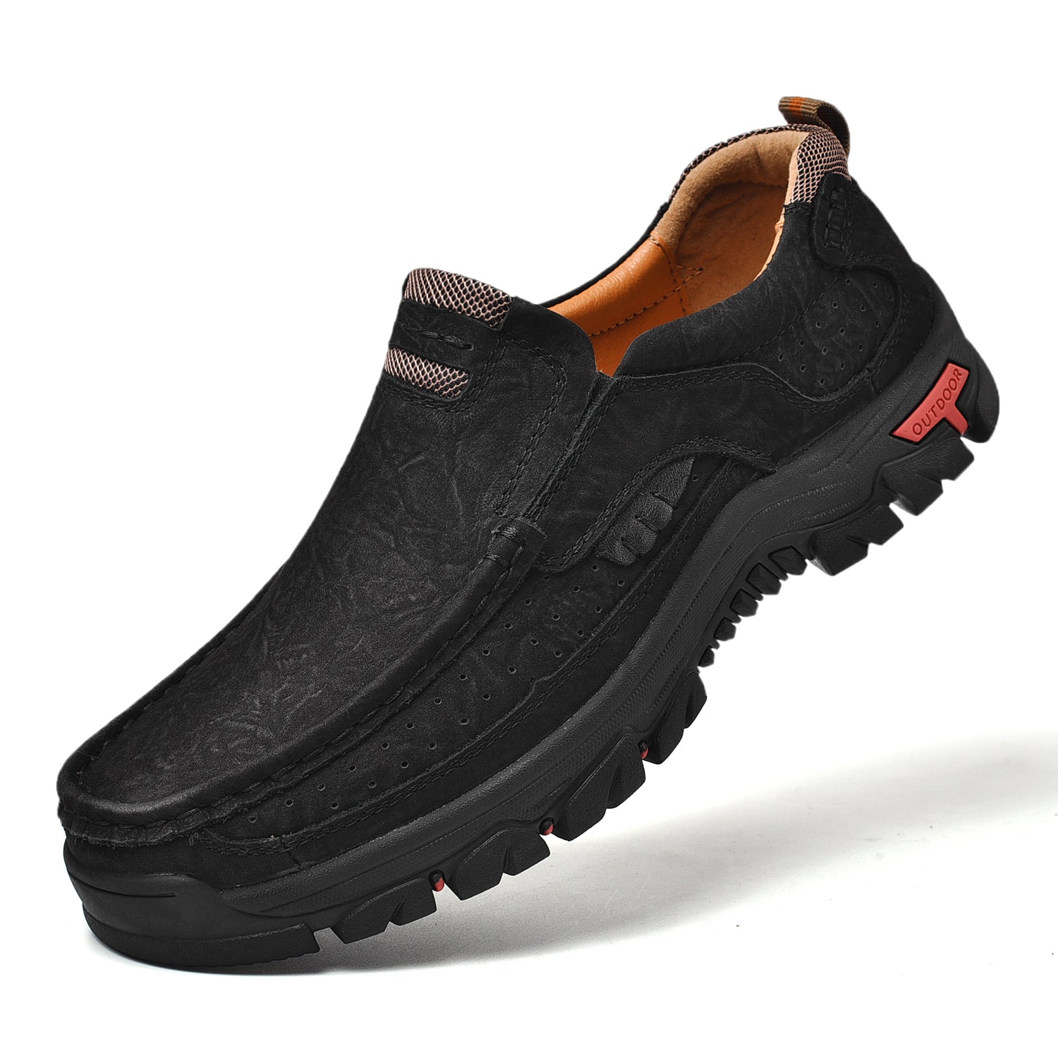 Men’s Casual Leather Shoes Breathable Loafers Lightweight Men Driving Shoes Slip On Fashion Boat Shoes Outdoor Non-Slip Comfort