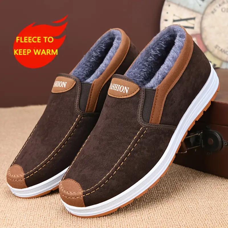 🔥On This Week Sale 70% OFF🔥 Men's Casual Warm Snow Boots, Ankle Height, Fabric Lining, Rubber Sole, Solid Color, Outdoor Footwear - W014