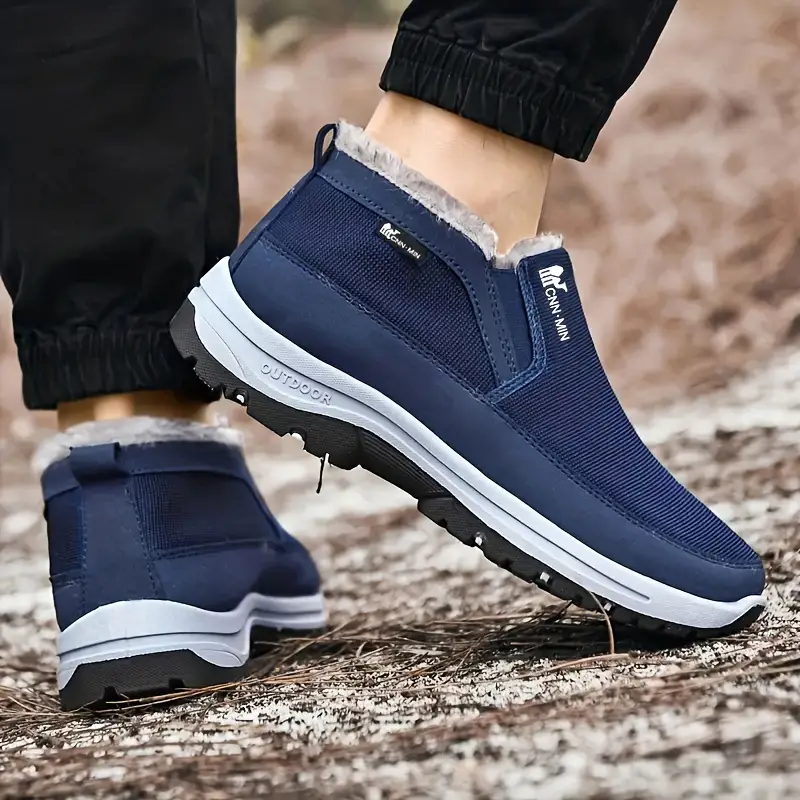 🔥On This Week Sale 70% OFF🔥 Men's Slip-On Snow Boots - Casual Solid Color, All-Season Comfort with Warm Fleece Lining & Non-Slip Rubber Sole - W012