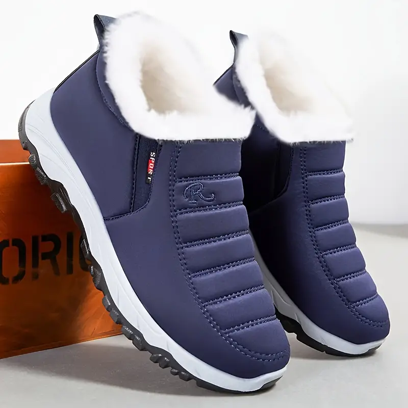 🔥Last Day Promotion 70% OFF 🎁 Universal Ankle Snow Boots for Men - Fleece Lined Warm Winter Waterproof Slip-On, Fabric Upper & Inner
