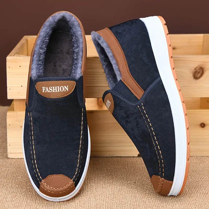 🔥On This Week Sale 70% OFF🔥 Men's Casual Warm Snow Boots, Ankle Height, Fabric Lining, Rubber Sole, Solid Color, Outdoor Footwear - W014
