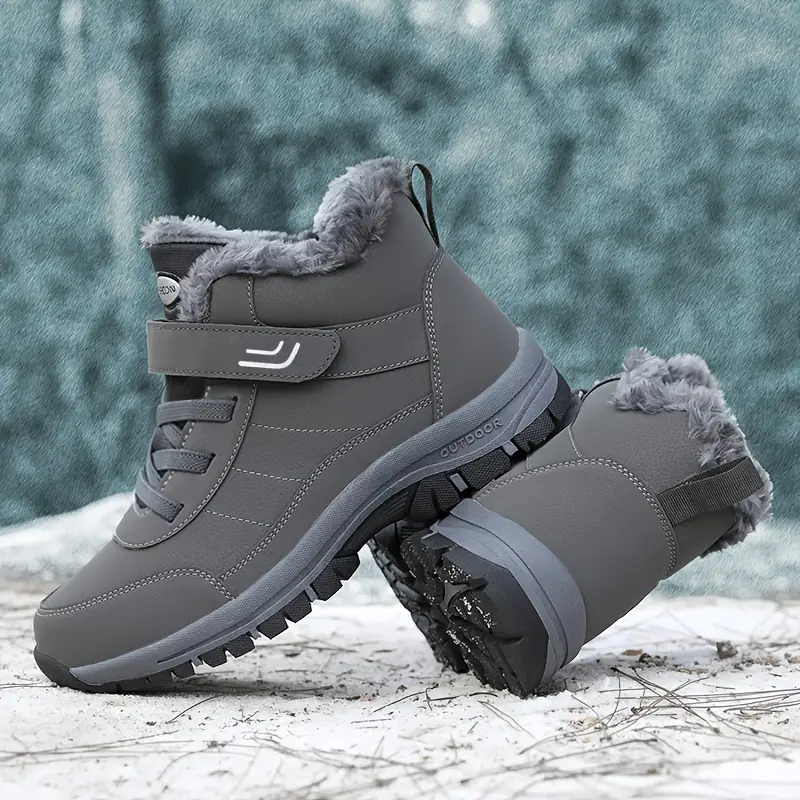 🔥Last Day Promotion 70% OFF 🎁 Thermal Men's Snow Boots, Lace-up Winter Shoes with Hook and Loop Fastener, Casual Hiking Walking Shoes