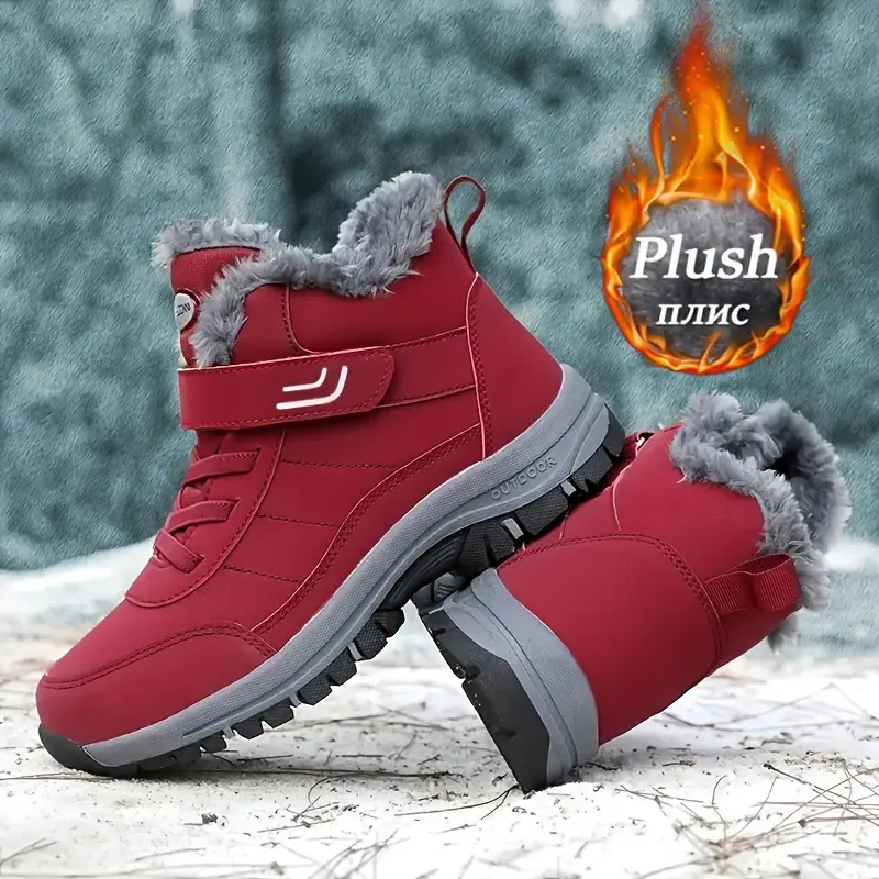 🔥Last Day Promotion 70% OFF 🎁 Thermal Men's Snow Boots, Lace-up Winter Shoes with Hook and Loop Fastener, Casual Hiking Walking Shoes