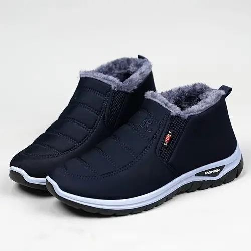 🔥Last Day Promotion 70% OFF 🎁 Universal Ankle Snow Boots for Men - Fleece Lined Warm Winter Waterproof Slip-On, Fabric Upper & Inner