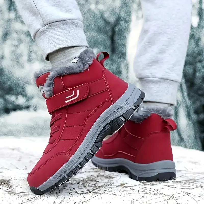 🔥Last Day Promotion 70% OFF 🎁 Thermal Men's Snow Boots, Lace-up Winter Shoes with Hook and Loop Fastener, Casual Hiking Walking Shoes