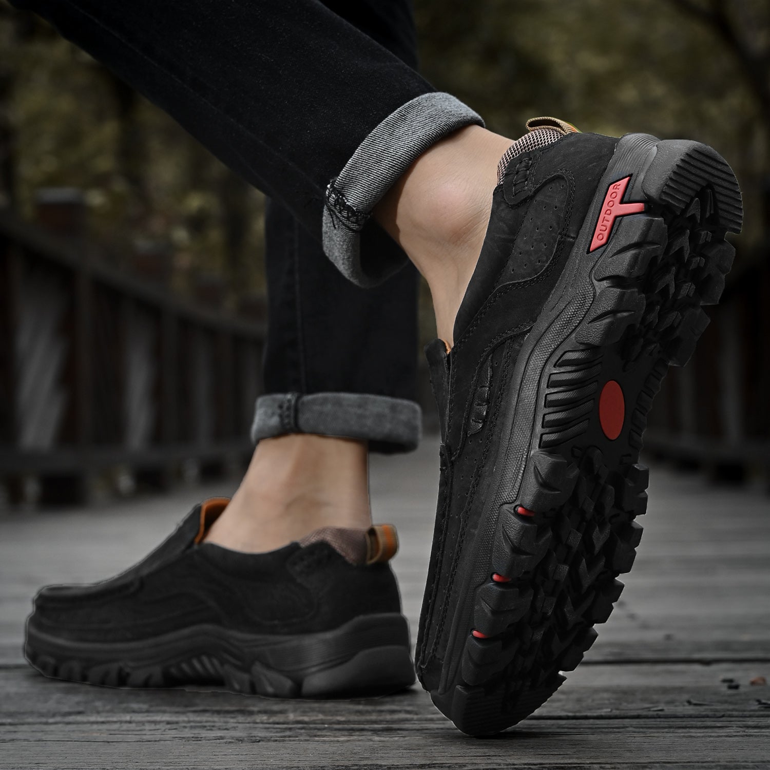 Men’s Casual Leather Shoes Breathable Loafers Lightweight Men Driving Shoes Slip On Fashion Boat Shoes Outdoor Non-Slip Comfort