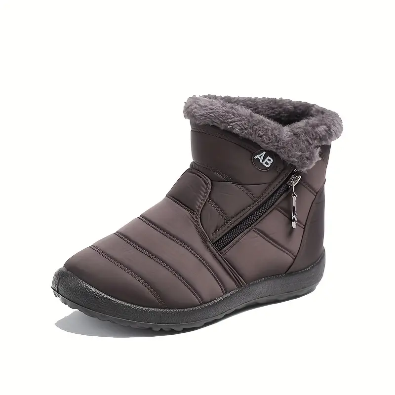 Cozy Winter Snow Boots for Women - Waterproof, Fur-Lined, Insulated Ankle Booties with Side Zipper and Anti-Slip Sole for Warm and Comfortable Walking Experience - Perfect for Cold Weather Outdoor Activities