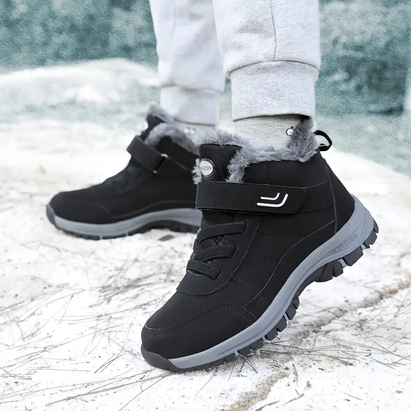 🔥Last Day Promotion 70% OFF 🎁 Thermal Men's Snow Boots, Lace-up Winter Shoes with Hook and Loop Fastener, Casual Hiking Walking Shoes