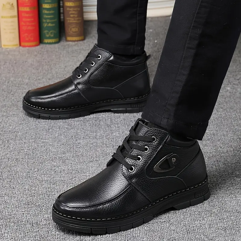 🔥On This Week Sale 70% OFF🔥 Men's Leather Thermal Winter Shoes Boots Lace-ups, Casual Walking Shoes  - W015