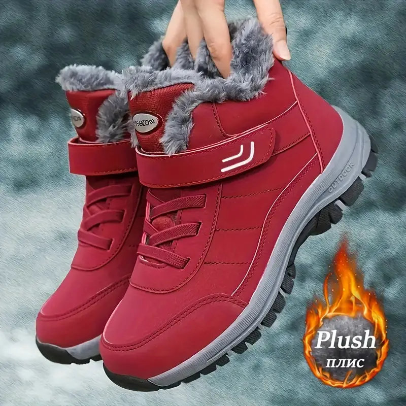 🔥Last Day Promotion 70% OFF 🎁 Thermal Men's Snow Boots, Lace-up Winter Shoes with Hook and Loop Fastener, Casual Hiking Walking Shoes