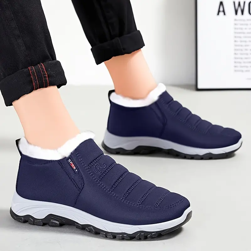 🔥Last Day Promotion 70% OFF 🎁 Universal Ankle Snow Boots for Men - Fleece Lined Warm Winter Waterproof Slip-On, Fabric Upper & Inner