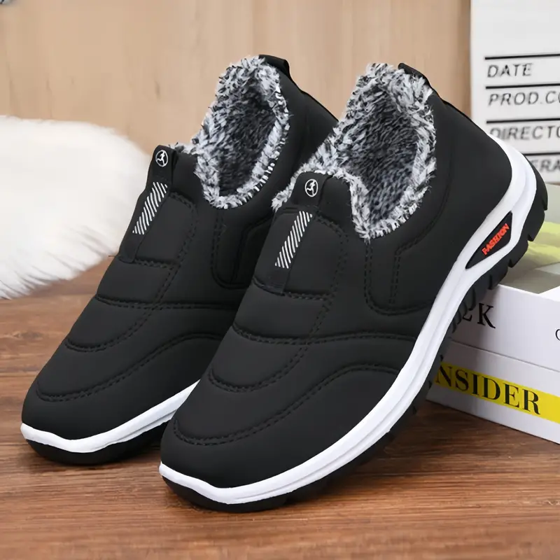🔥Last Day Promotion 70% OFF 🎁 Men's Winter Slip-On Ankle Boots with Warm Lining and Anti-Slip Sole - Cozy Casual Outdoor Sneakers