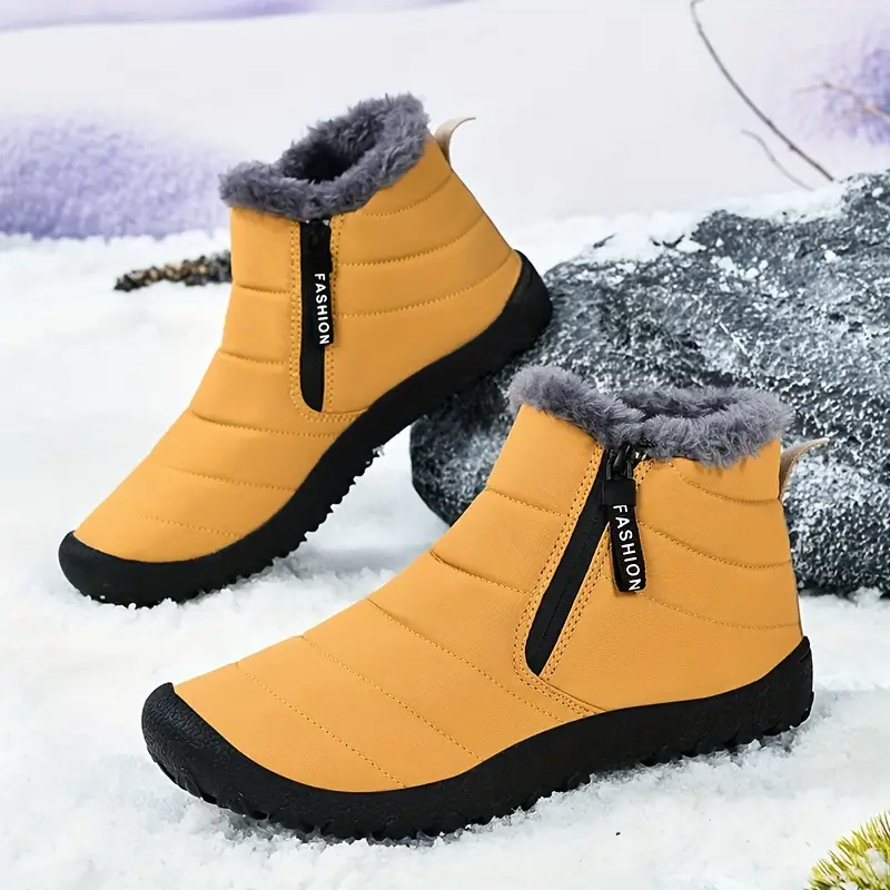 🔥Last Day Promotion 70% OFF 🎁 Cozy Fleece-Lined Men's Winter Snow Boots - Easy Zip, Non-Slip Ankle Protection for Outdoor Trekking
