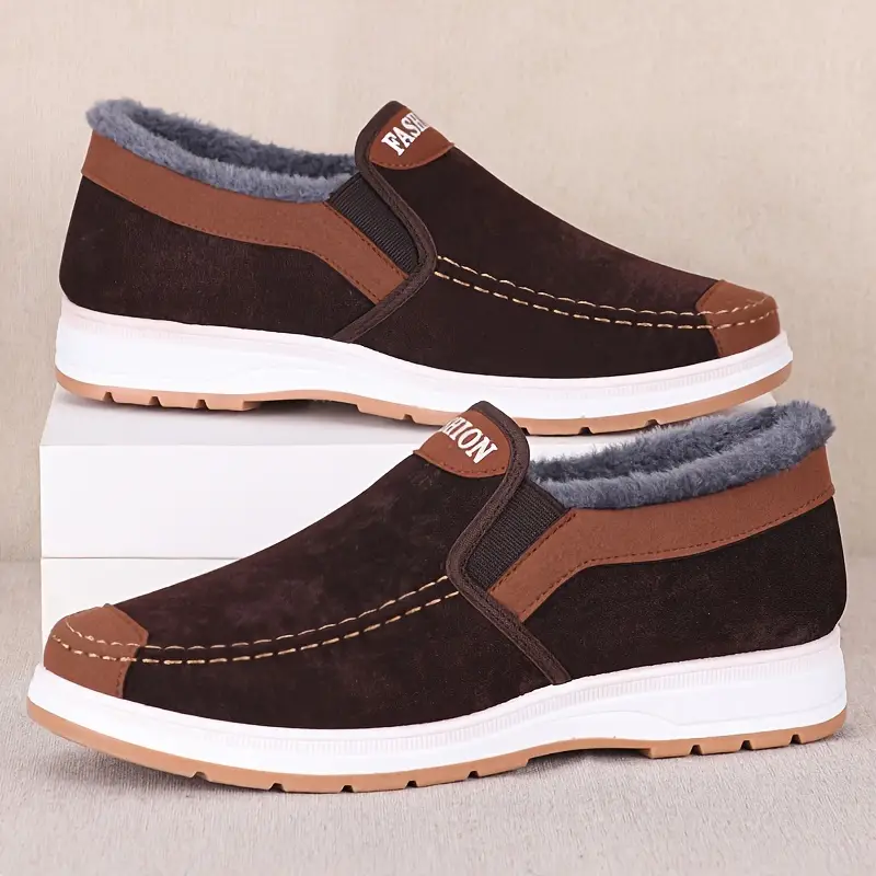 🔥On This Week Sale 70% OFF🔥 Men's Casual Warm Snow Boots, Ankle Height, Fabric Lining, Rubber Sole, Solid Color, Outdoor Footwear - W014
