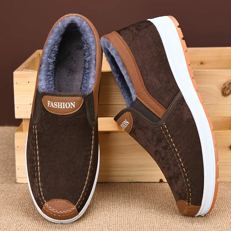 🔥On This Week Sale 70% OFF🔥 Men's Casual Warm Snow Boots, Ankle Height, Fabric Lining, Rubber Sole, Solid Color, Outdoor Footwear - W014