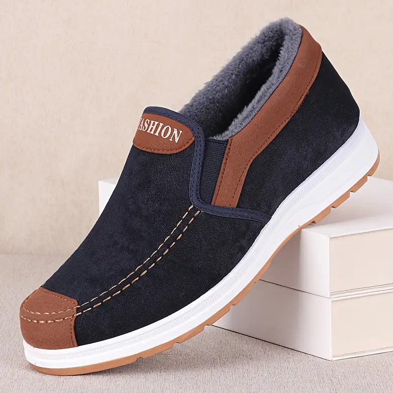 🔥On This Week Sale 70% OFF🔥 Men's Casual Warm Snow Boots, Ankle Height, Fabric Lining, Rubber Sole, Solid Color, Outdoor Footwear - W014