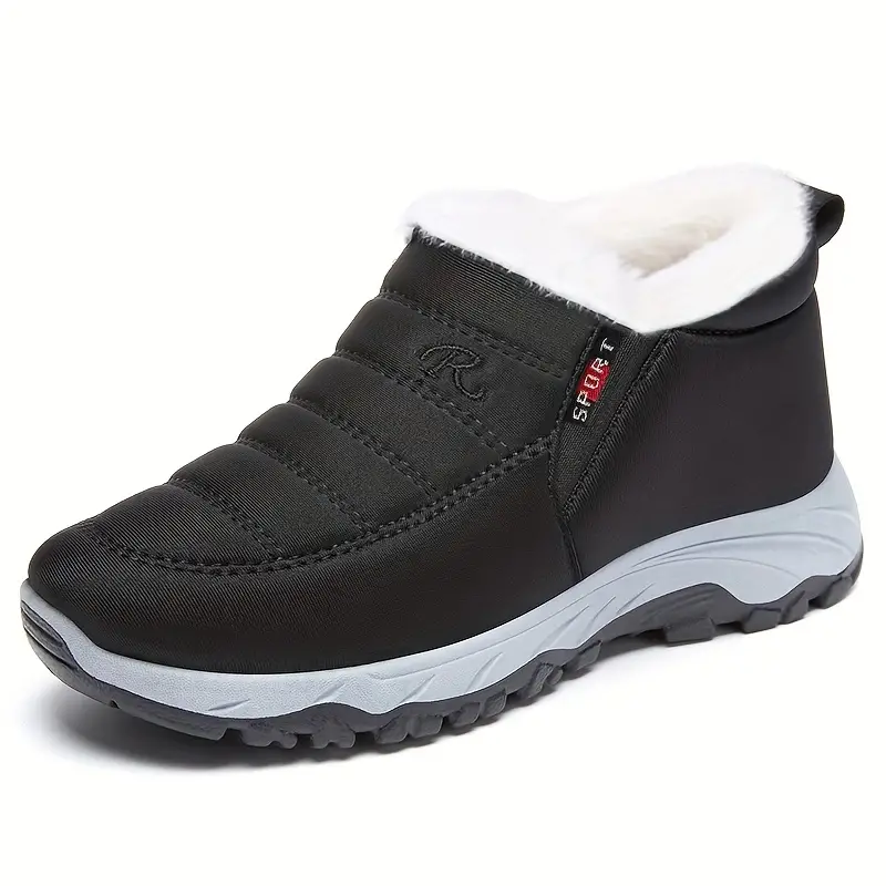 🔥Last Day Promotion 70% OFF 🎁 Universal Ankle Snow Boots for Men - Fleece Lined Warm Winter Waterproof Slip-On, Fabric Upper & Inner