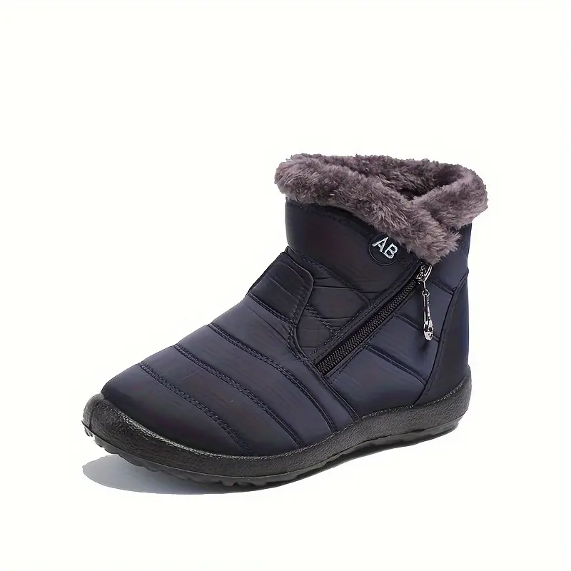 Cozy Winter Snow Boots for Women - Waterproof, Fur-Lined, Insulated Ankle Booties with Side Zipper and Anti-Slip Sole for Warm and Comfortable Walking Experience - Perfect for Cold Weather Outdoor Activities