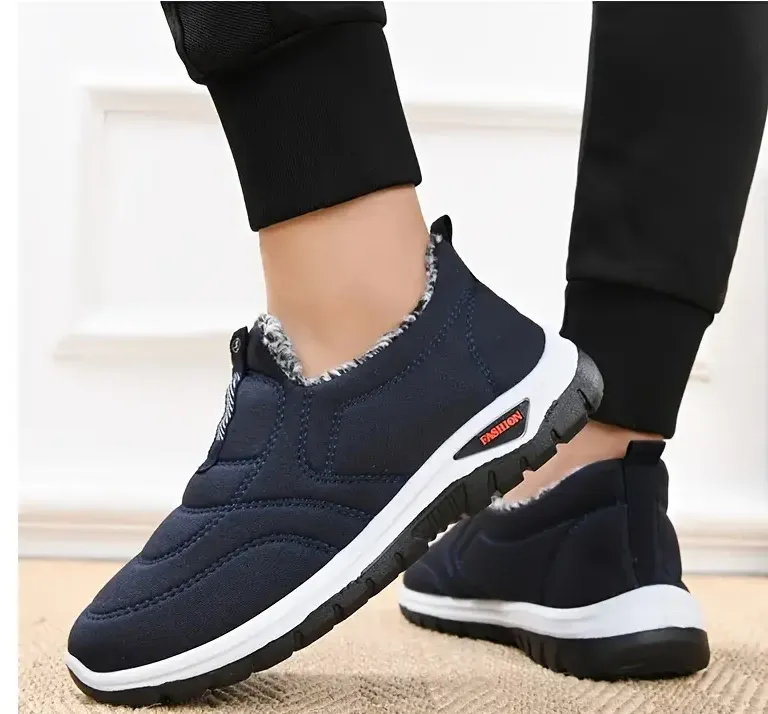 mens winter slip on ankle boots with warm lining and anti slip sole outdoor sneakers details 17