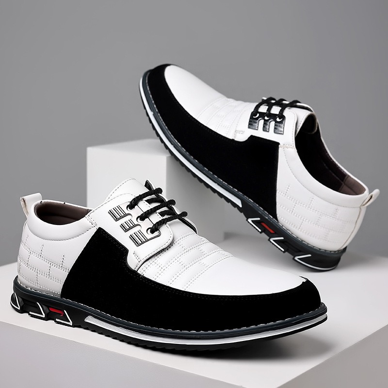 🔥Hot Sale🎁—70% OFF 🎉Men Splicing Non Slip Business Casual Comfortable Leather Oxfords - 6404