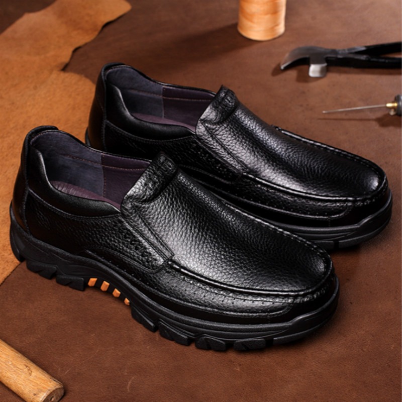 🔥On This Week Sale 70% OFF🔥 Men's Cow Leather Waterproof Comfy Non Slip Soft Slip On Casual Shoes - 6001