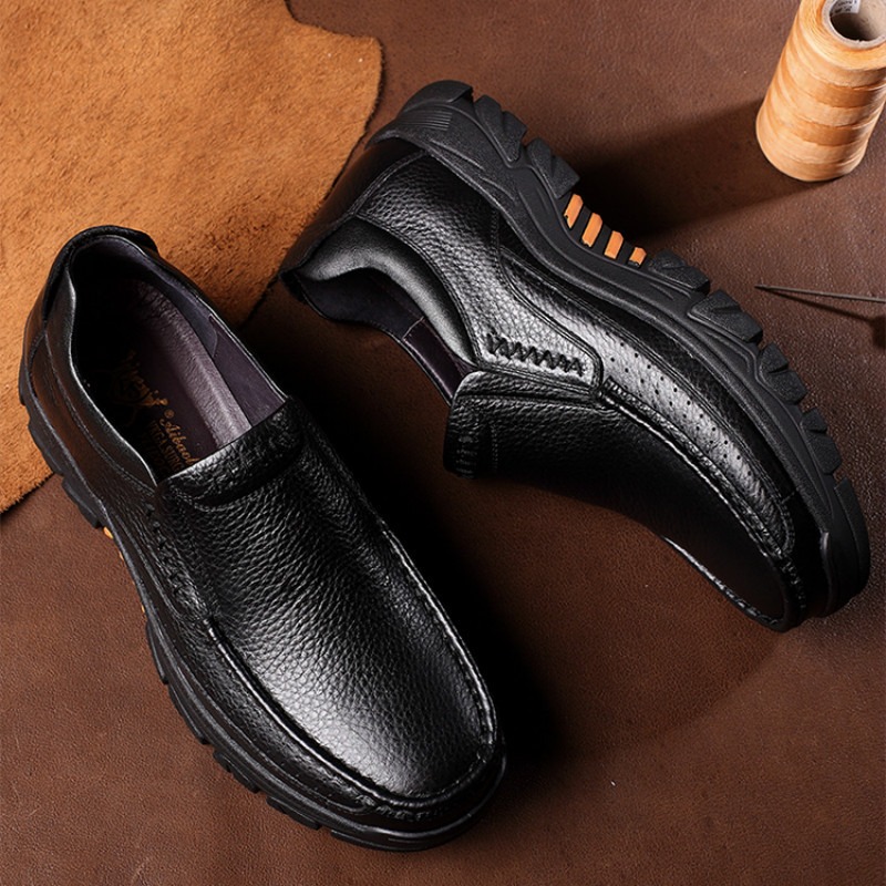 🔥On This Week Sale 70% OFF🔥 Men's Cow Leather Waterproof Comfy Non Slip Soft Slip On Casual Shoes - 6001