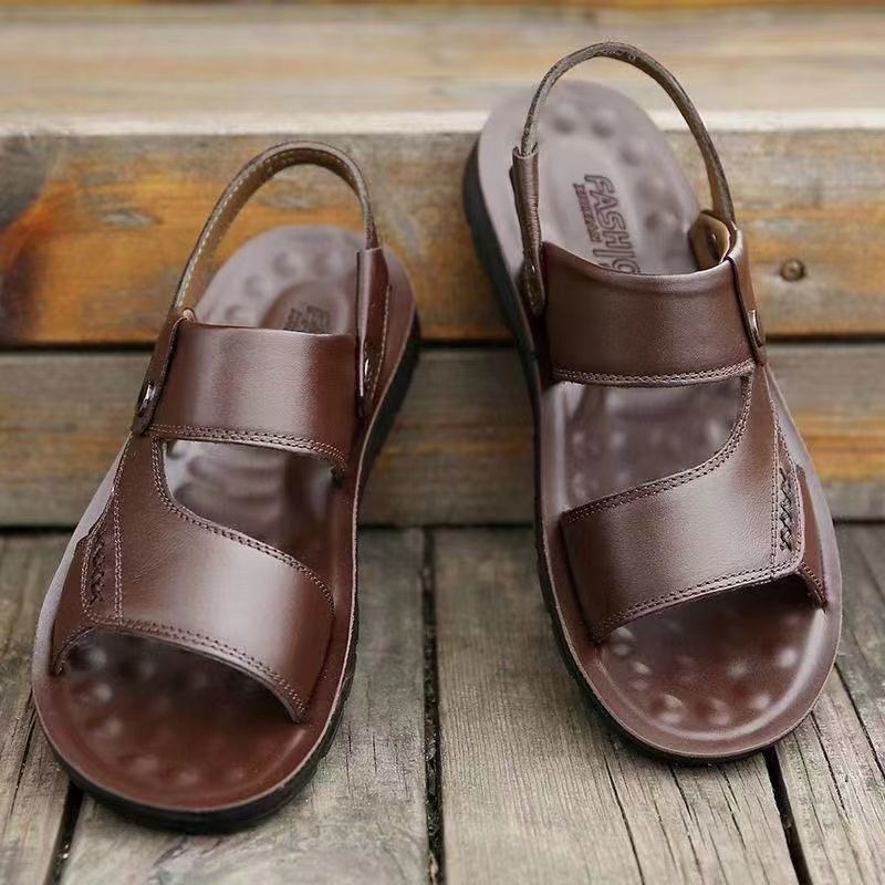 🔥On This Week Sale 70% OFF🔥Mens Casual Comfy Leather Slip On Sandals, Comfy Orthopedic Walking Shoes - sandals001