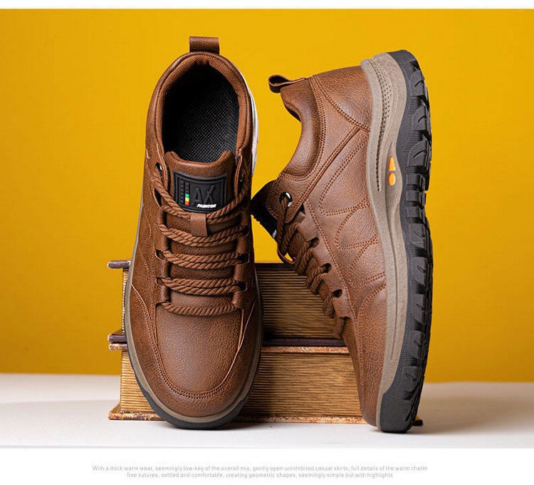 🔥Last Day Promotion 70% OFF 🎁 Men's Casual Leather Good Arch Support & Non-slip Outdoor Breathable Walking Shoes - 2028