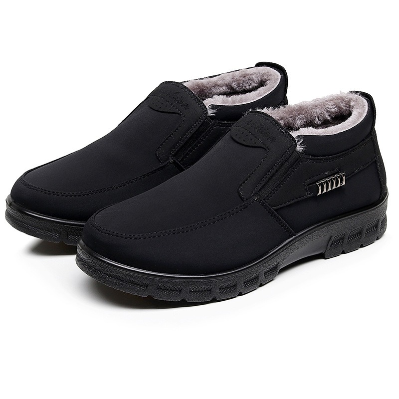 🔥On This Week Sale 70% OFF🔥 Men's Casual Warm Snow Boots, Ankle Height, Fabric Lining, Rubber Sole, Solid Color, Outdoor Footwear - W021