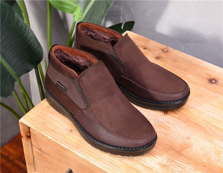 🔥On This Week Sale 70% OFF🔥 Men's Casual Warm Snow Boots, Ankle Height, Fabric Lining, Rubber Sole, Solid Color, Outdoor Footwear - W020