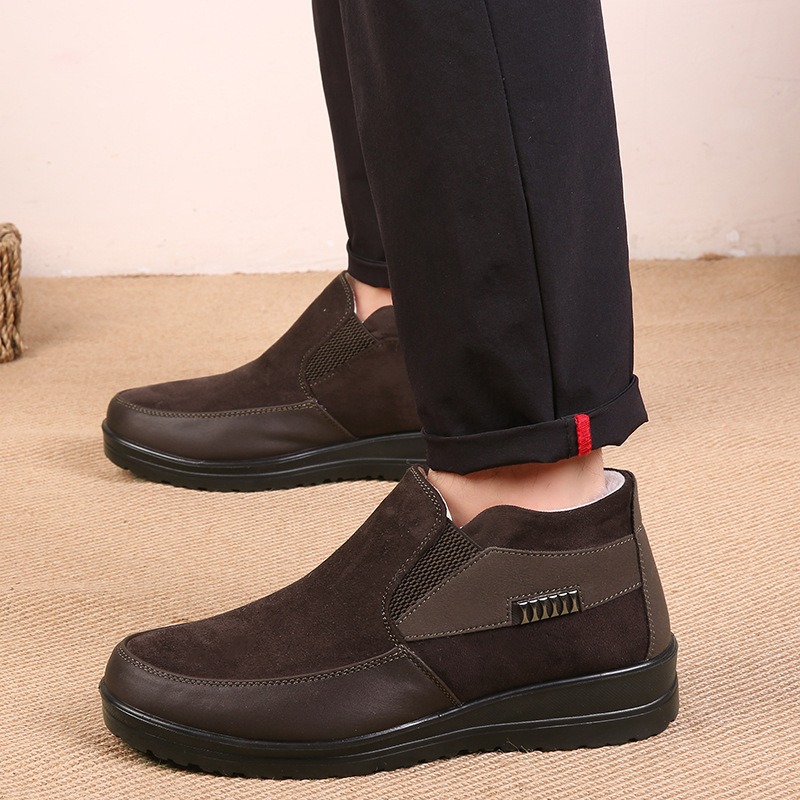 🔥On This Week Sale 70% OFF🔥 Men's Casual Warm Snow Boots, Ankle Height, Fabric Lining, Rubber Sole, Solid Color, Outdoor Footwear - W020