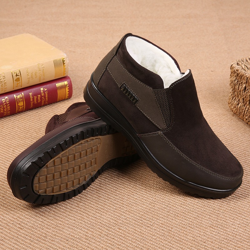 🔥On This Week Sale 70% OFF🔥 Men's Casual Warm Snow Boots, Ankle Height, Fabric Lining, Rubber Sole, Solid Color, Outdoor Footwear - W020